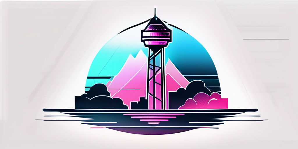 Moderne Hausinneneinrichtung mit leuchtendem Signalturm Symbol fuer verbesserte Konnektivitaet und nahtlosen T-Mobile Empfang.