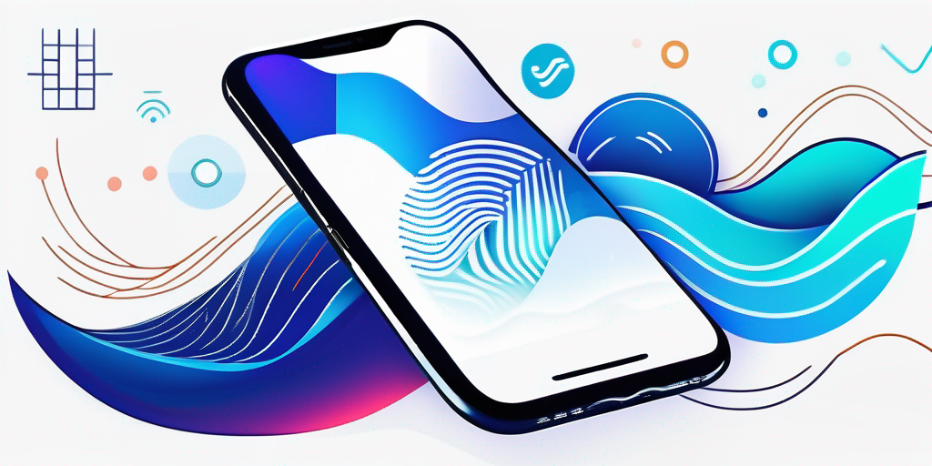 deinamic-smartphone-mit-lebendigen-wellen-symbole-fuer-verbesserte-konnektivitaet-signalstaerke