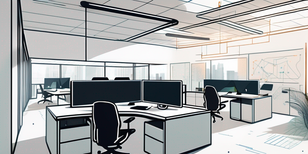 moderner buero open-plan office schlechter mobilsignal mit signalverstaerkern und konnektivitaet loesungen