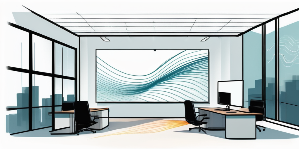 Signal Booster im Buero, staerkt mobile Verbindung und steigert Kommunikationseffizienz.