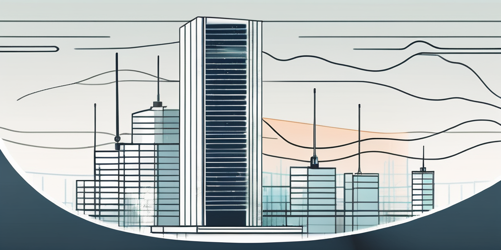 Mobile signal booster Bueroswand, verbesserte Verbindung und Empfang.